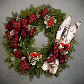 Birch Ski Wreath